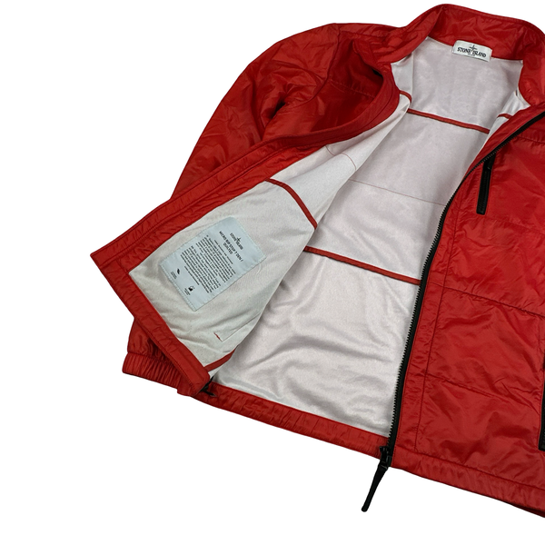 Stone Island 2012 Red Micro Rip Stop 7 Den Quilted Jacket - Large