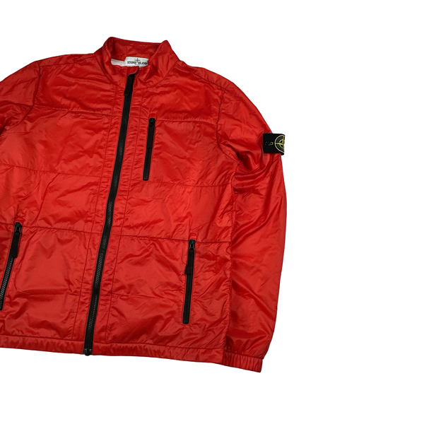 Stone Island 2012 Red Micro Rip Stop 7 Den Quilted Jacket - Large