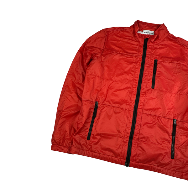 Stone Island 2012 Red Micro Rip Stop 7 Den Quilted Jacket - Large