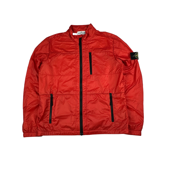 Stone Island 2012 Red Micro Rip Stop 7 Den Quilted Jacket - Large