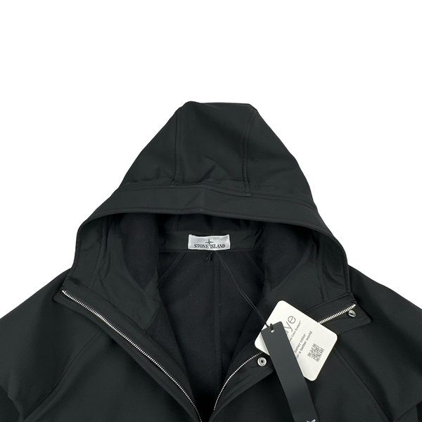 Stone Island 2025 Black Soft Shell R Jacket - Large