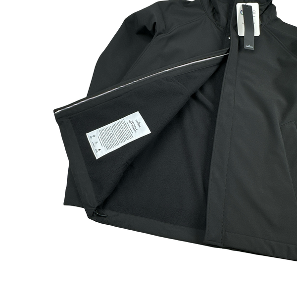 Stone Island 2025 Black Soft Shell R Jacket - Large