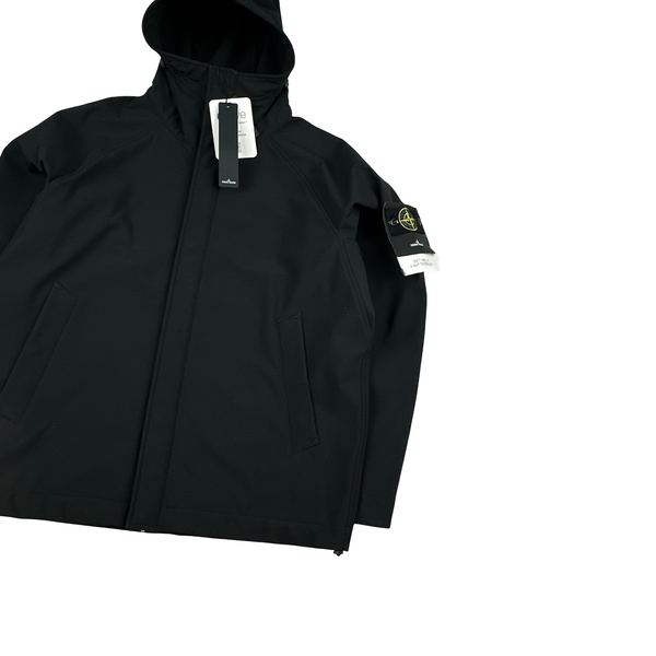 Stone Island 2025 Black Soft Shell R Jacket - Large