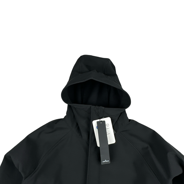 Stone Island 2025 Black Soft Shell R Jacket - Large