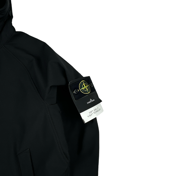 Stone Island 2025 Black Soft Shell R Jacket - Large