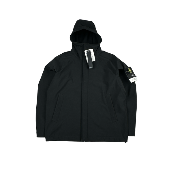 Stone Island 2025 Black Soft Shell R Jacket - Large