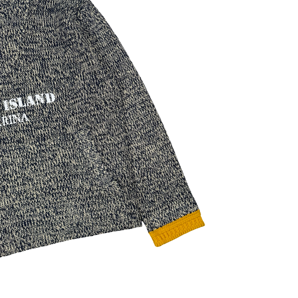 Stone Island Marina Cotton Linen Rubberized Effect Sweater - Large