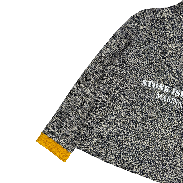 Stone Island Marina Cotton Linen Rubberized Effect Sweater - Large