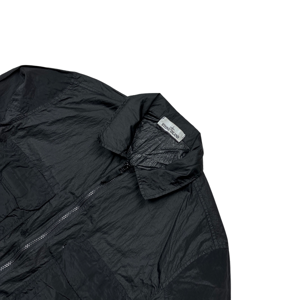 Stone Island 2019 Black Nylon Metal Rip Stop Overshirt - Large