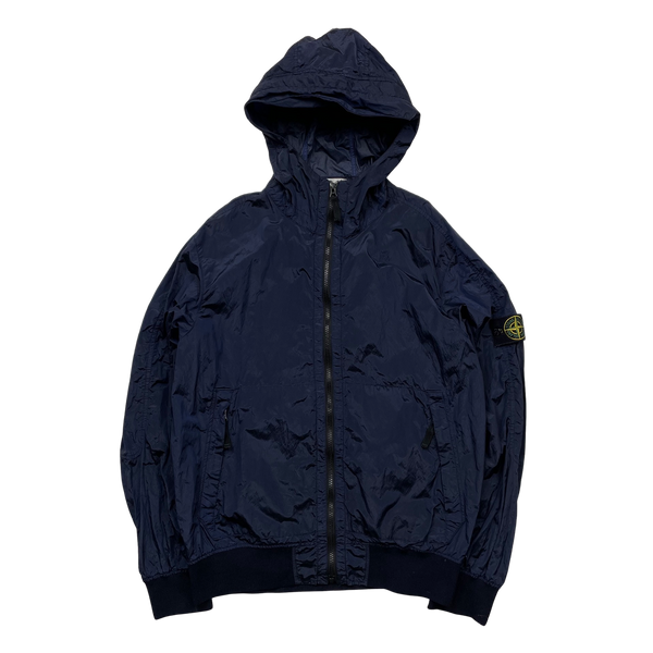 Stone Island 2018 Navy Nylon Metal Watro Hooded Jacket - Large