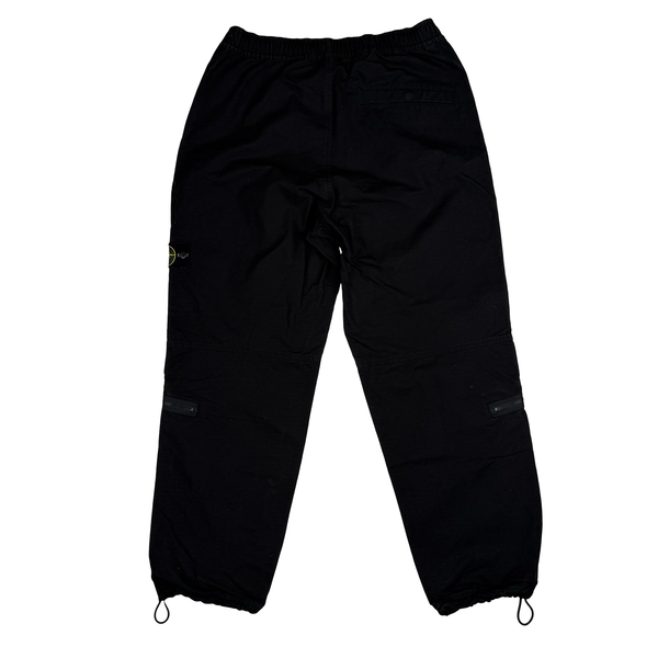 Stone Island 2023 Black Ripstop LO Cotton Cargos - 32"
