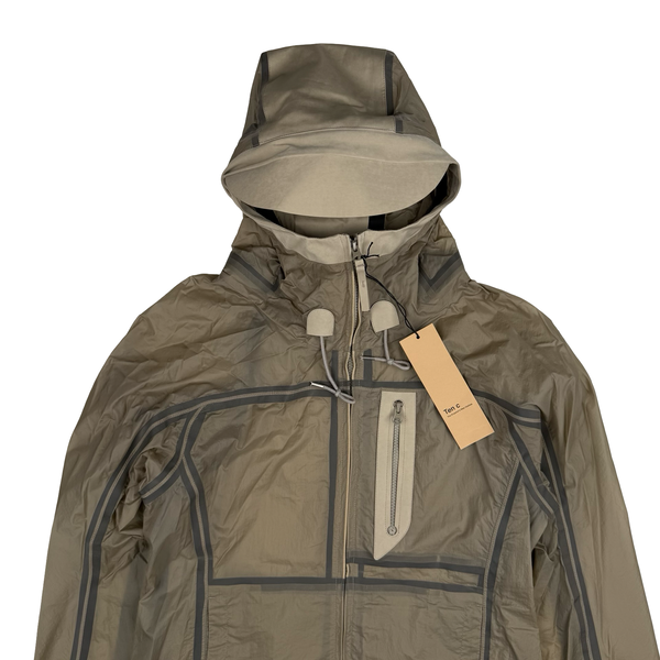 Ten C  Beige Wind Combo Bonded Hooded Jacket/Shirt- Medium (48)