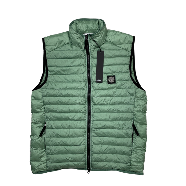 Stone Island 2022 Green Loom Woven R Nylon Packable Gilet - XL