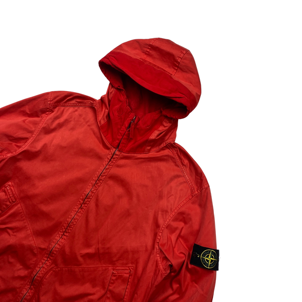 Stone Island Red David Jersey TC Hooded Jacket - Large
