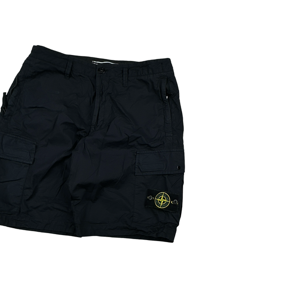 Stone Island 2021 Navy Bermuda Cotton Shorts - 32"