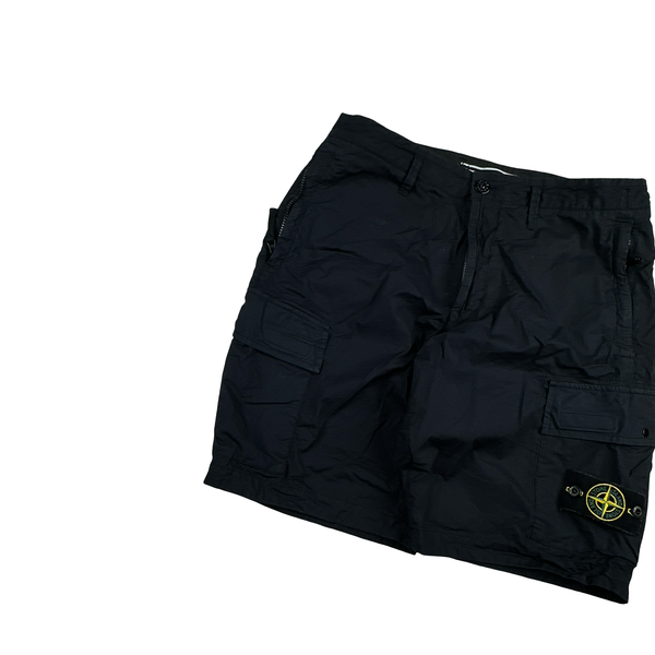 Stone Island 2021 Navy Bermuda Cotton Shorts - 32"