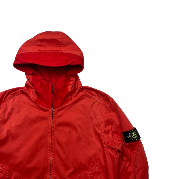 Stone Island Red David Jersey TC Hooded Jacket - Large