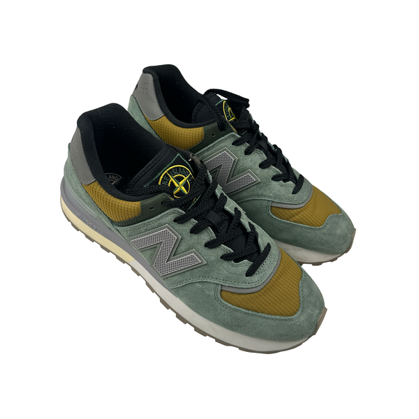 Stone Island x New Balance 574 Green Legacy Trainers - UK 10