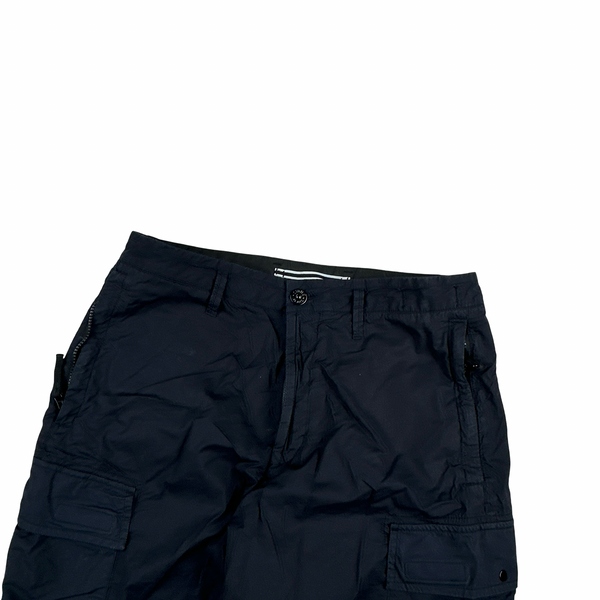 Stone Island 2021 Navy Bermuda Cotton Shorts - 32"