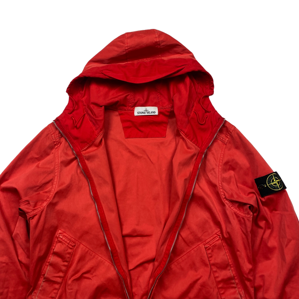 Stone Island Red David Jersey TC Hooded Jacket - Large