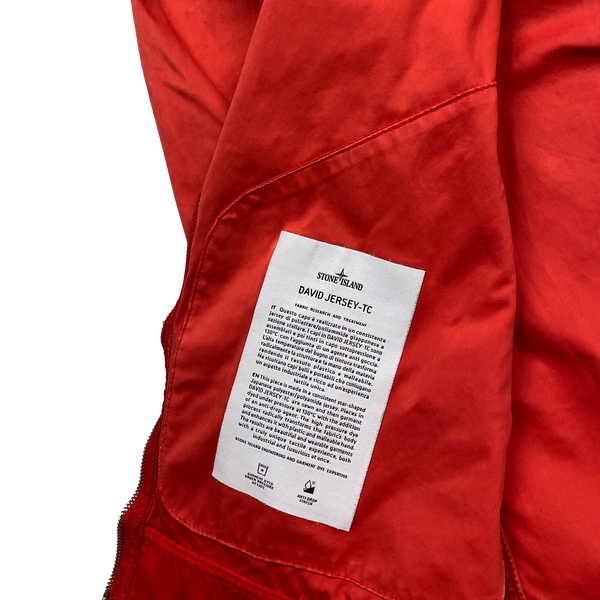 Stone Island Red David Jersey TC Hooded Jacket - Large