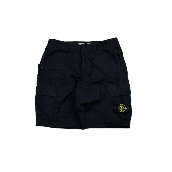 Stone Island 2021 Navy Bermuda Cotton Shorts - 32"
