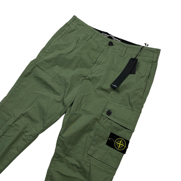 Stone Island Green 2023 Slim Fit Cargo Trousers - 33"