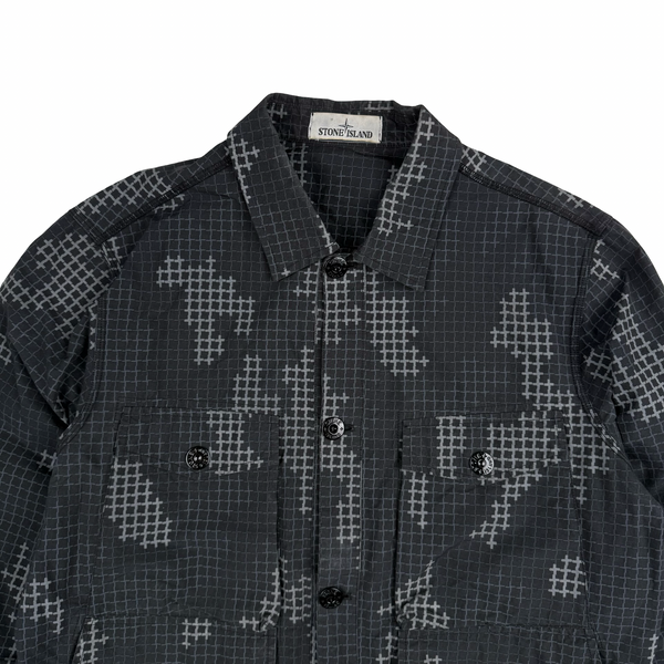 Stone Island 2017 Digital Camo Cotton Button up Overshirt  - Large