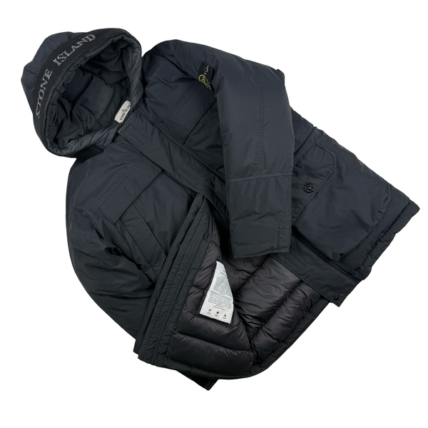 Stone Island 2020 Black Down Filled Micro Reps Jacket - Medium