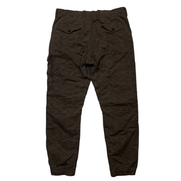 Stone Island 2014 Brown Giraffe Print Cargo Trousers - 32"