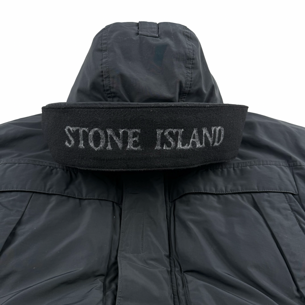 Stone Island 2020 Black Down Filled Micro Reps Jacket - Medium