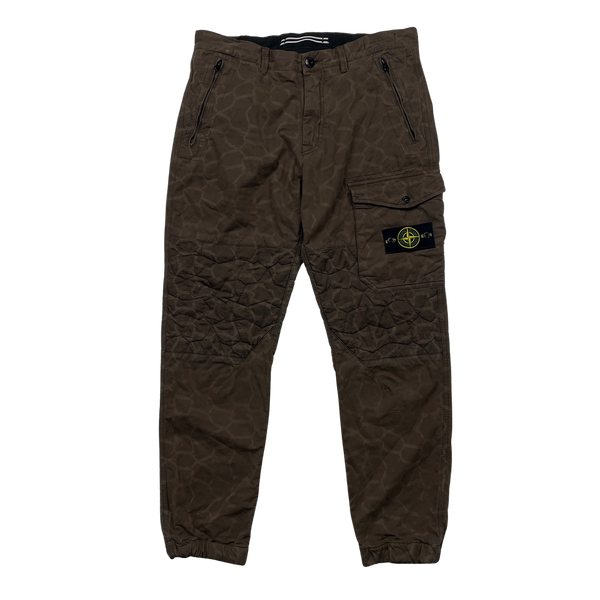 Stone Island 2014 Brown Giraffe Print Cargo Trousers - 32"
