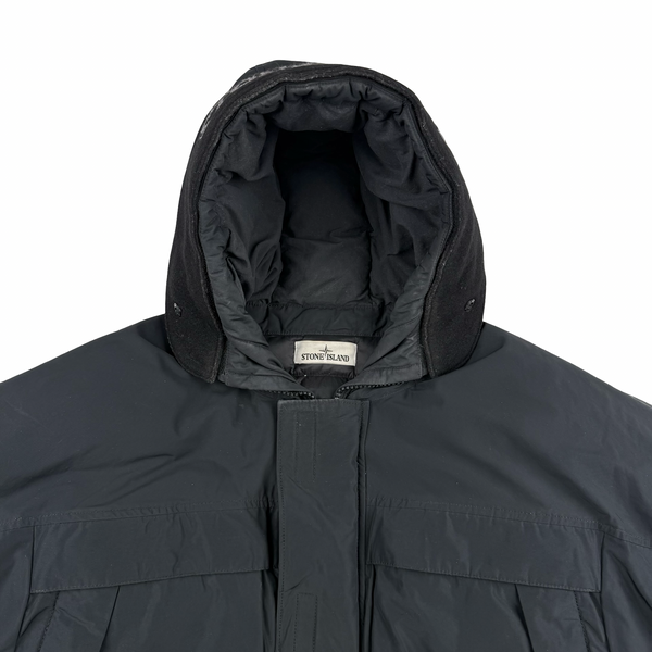 Stone Island 2020 Black Down Filled Micro Reps Jacket - Medium