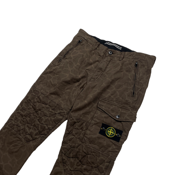 Stone Island 2014 Brown Giraffe Print Cargo Trousers - 32"