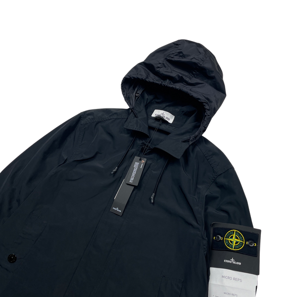 Stone Island Black 2022 Micro Reps Rain Jacket Medium Mat s Island