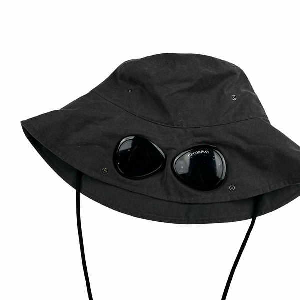 CP Company x Barbour Grey Waxed Goggle Bucket Hat - Large