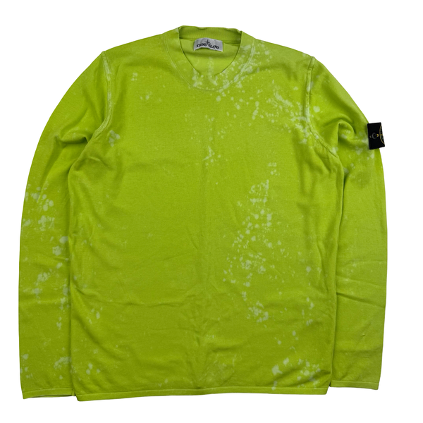 Stone Island 2020 Lime Tie Dye OVD Camo Soft Knit - medium