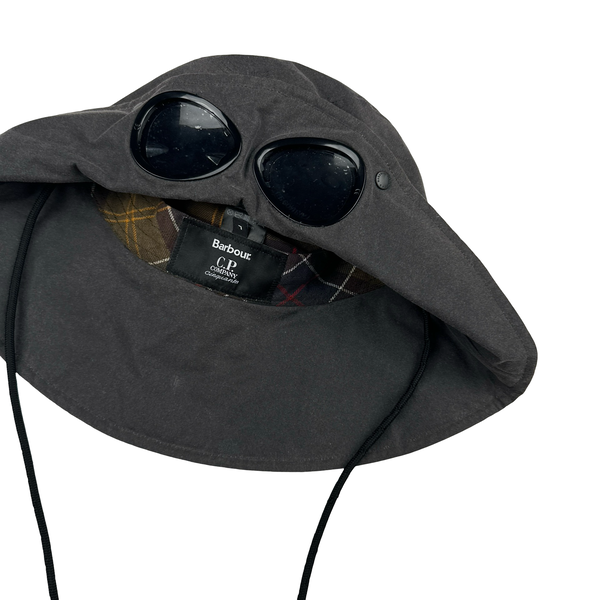 CP Company x Barbour Grey Waxed Goggle Bucket Hat - Large