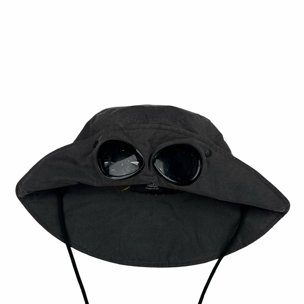 CP Company x Barbour Grey Waxed Goggle Bucket Hat - Large
