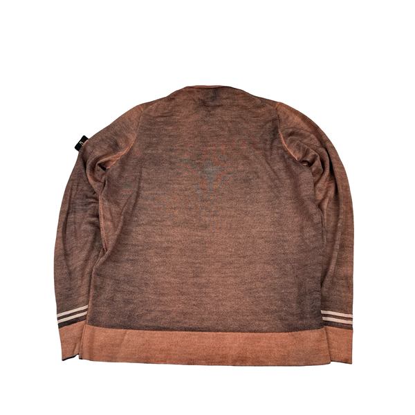 Stone Island 2020 Salmon Air Brush Knitted Lana Wool Crewneck Jumper - Medium