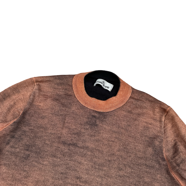Stone Island 2020 Salmon Air Brush Knitted Lana Wool Crewneck Jumper - Medium
