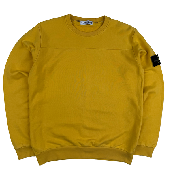 Stone Island Yellow Crew neck Cotton Jumper - Medium