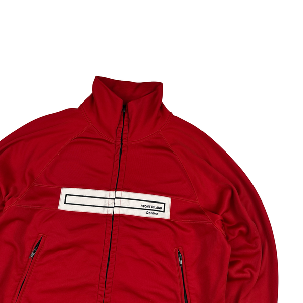 Stone Island 2003 Vintage Denims Red Nylon Track Top - Medium