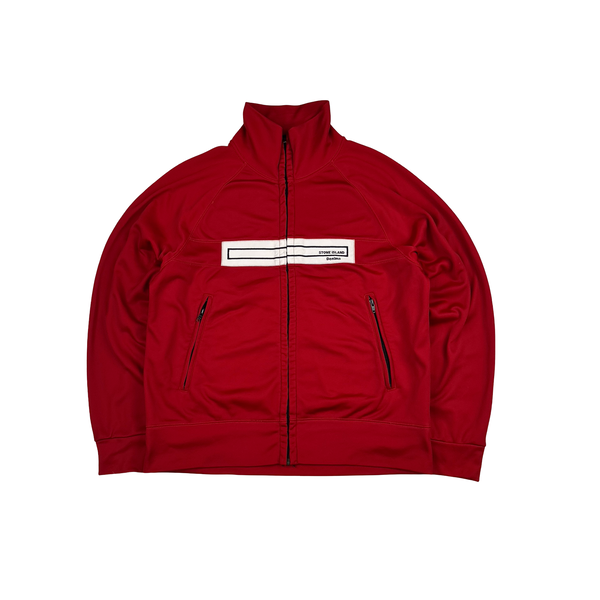 Stone Island 2003 Vintage Denims Red Nylon Track Top - Medium