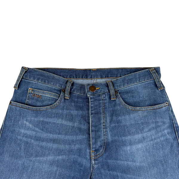 Armani Regular Fit Medium Blue Wash Jeans  - Medium (32)