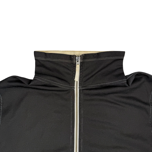 Stone Island Script Vintage 2005 Black Mock Neck Full Zip Sweater - Medium