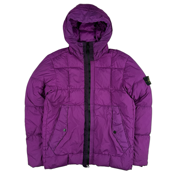Stone Island 2018 Purple Down Filled Crinkle Puffer Jacket - Medium