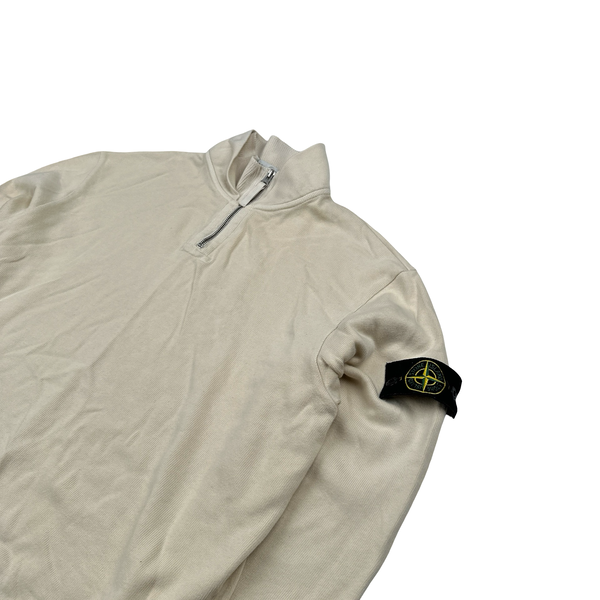 Stone Island 2001 Vintage Cotton Yellow Quarter Zip Jumper - Large