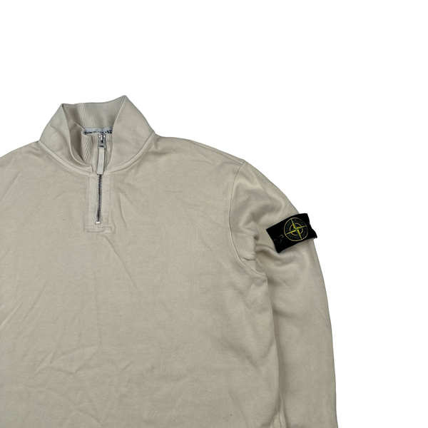 Stone Island 2001 Vintage Cotton Yellow Quarter Zip Jumper - Large