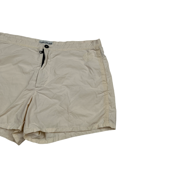 Stone Island Vintage 2001 Cotton Blend Yellow Compass Swim Shorts - XXL